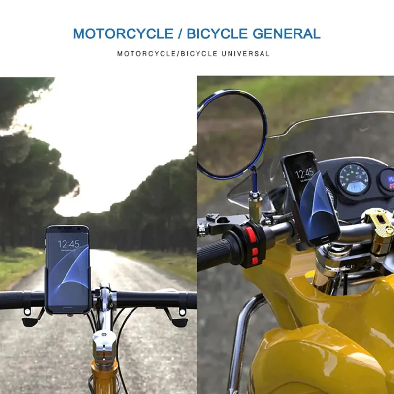 Motorcycle Bicycle Phone Holder GPS Bracket Cellphone Stand Handlebar Mount Adjustable Bike Phone Holder Non-slip Cycling Bracke image 3