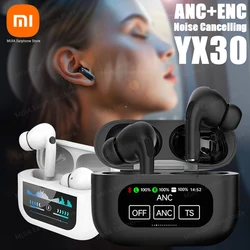 XIAOMI G4 kablosuz Headsest ANC dokunmatik ekran TWS Bluetooth5.3 kulaklık YX30 gürültü iptal kulaklık için Mic ile Android iOS