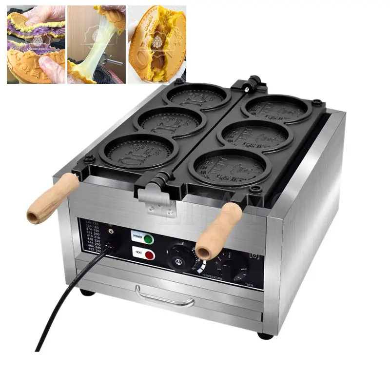 Electric Crispy Cheese Cookie Maker Round Coin Waffle Machine