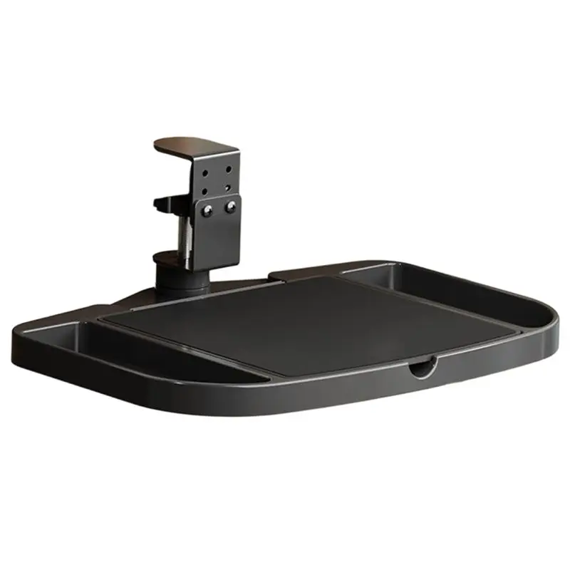 

AT82-Clamp On Desk Organizer 360° Rotating Under Desk Mouse Tray Convenient Easy To Install