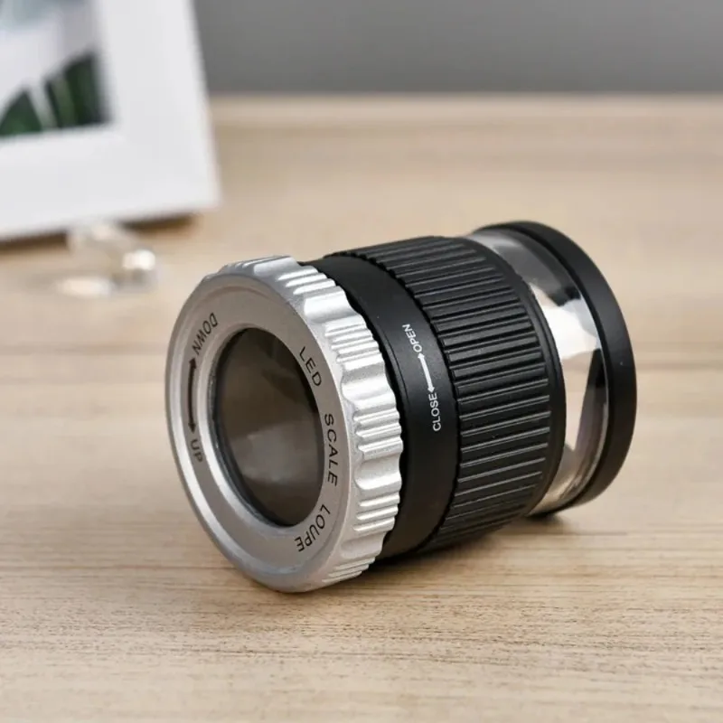 30 times cylinder scale with light focusing high definition magnifying glass antique jewelry measurement verification printing