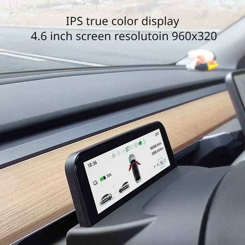 For Tesla Model Y/3/3+ Air Code Meter Steering Wheel LCD Instrument Panel Speed Vehicle 4.6\'\'Head Up Display HUD Car Accessories