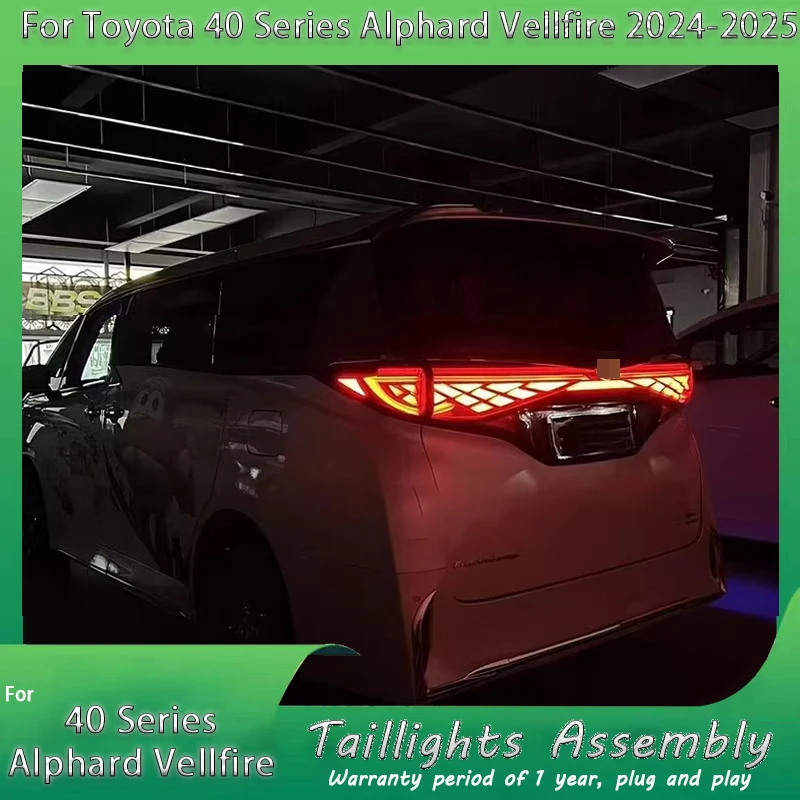 For 2024-2025 Toyota 40 Series Vellfire Alphard Dynamic LED Tail Lights Original High Quality Brand New Red Lens Upgraded Light