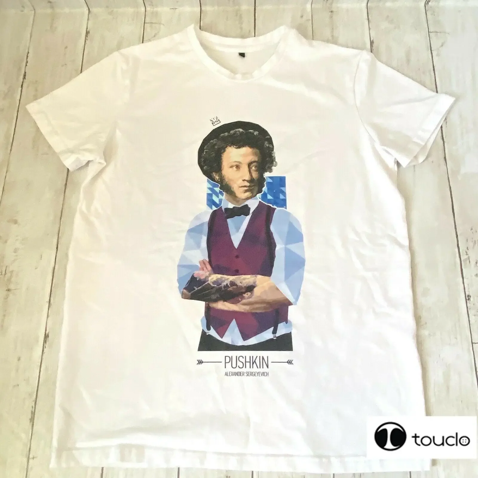 Alexander Pushkin Portrait On Unisex White T-Shirt