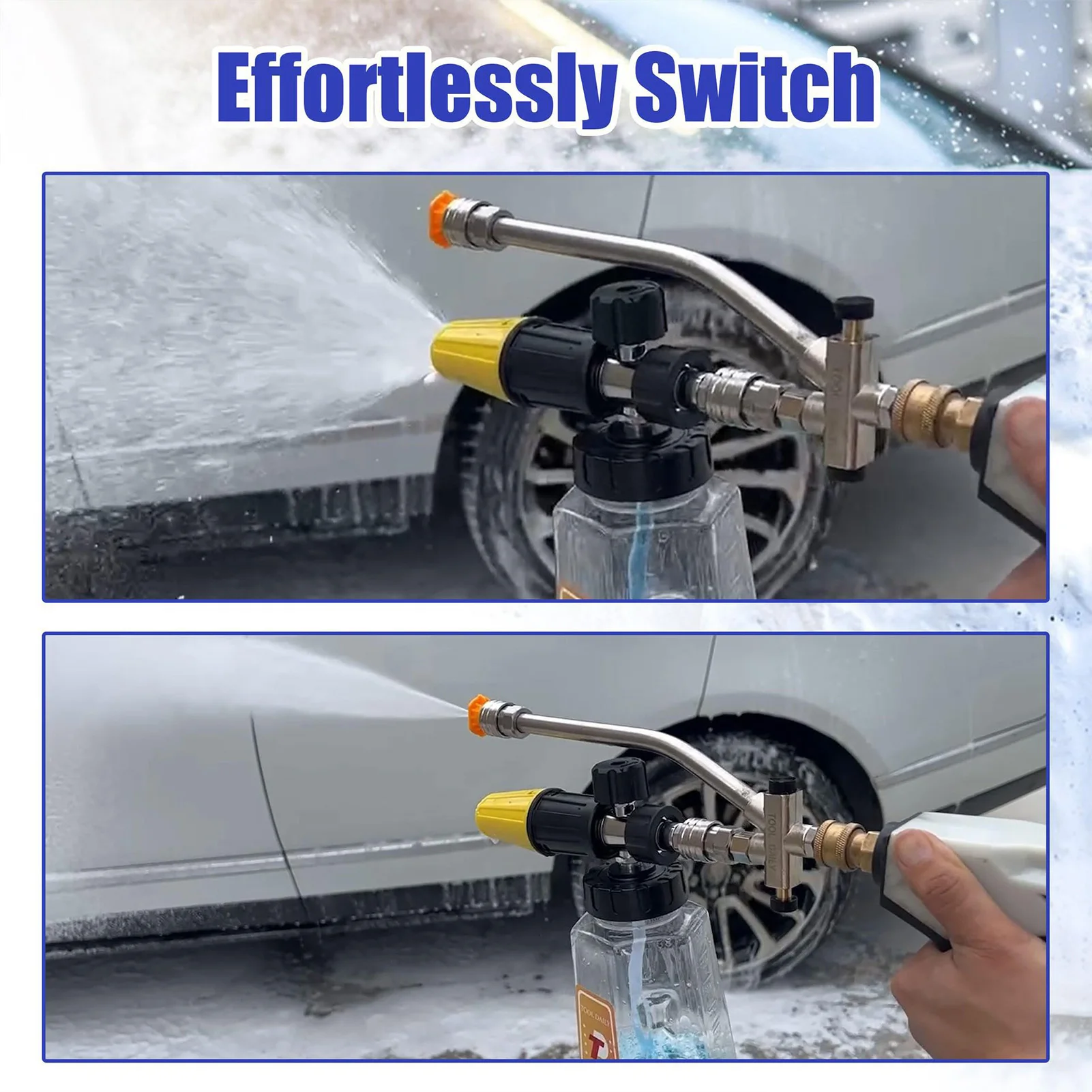 Pressure Washer Extension Wand with Quick Connectors Dual-Ended Design Suitable for Home Boat Car Washing