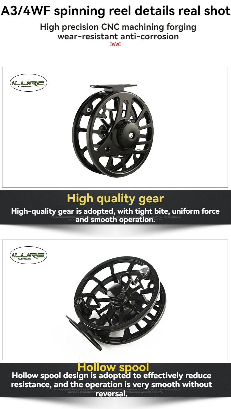 Fliegen Angelrute Rollen 3/4/5/6/7/8WT CNC Gefräste Legierungen Angeln Rad Rollen Baitcasting Rollen Leistungsstarke Angeln Ausrüstung Werkzeug – Detail 7
