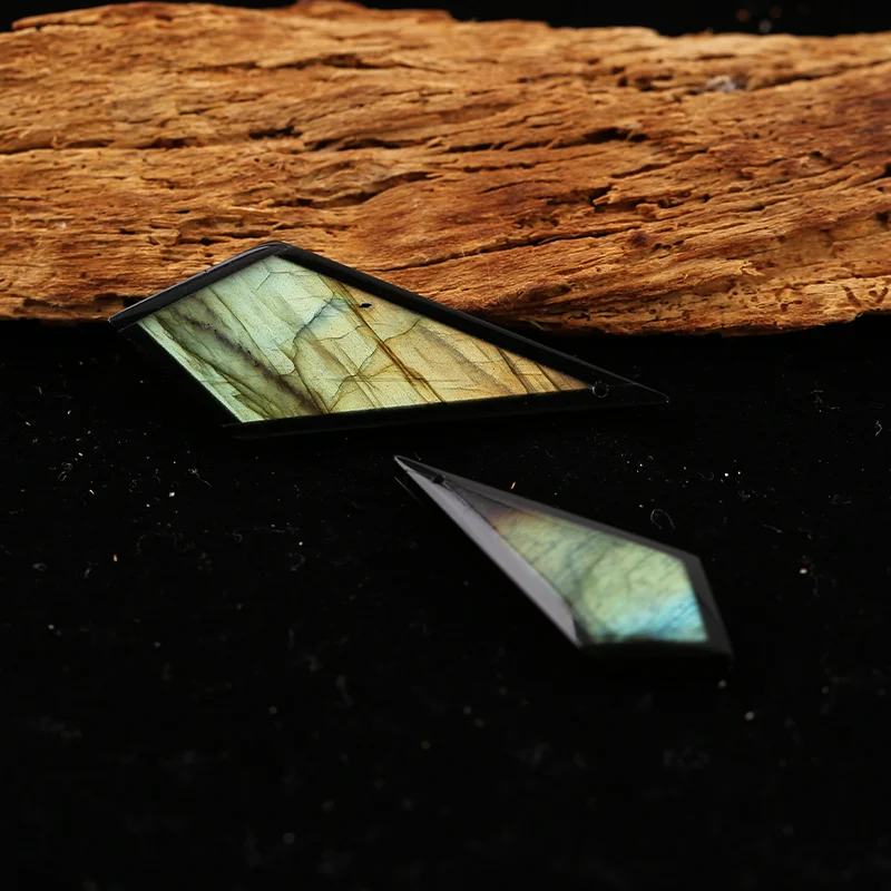 B&F Obsidian＆Labradorite Earring Beads for Jewelry Making, Handmade Natural stones beads, Stones for jewelry Making Supplie