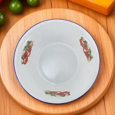 

Эмалированная миска в стиле ретро, винтажный стиль, эмалированная раковина для хранения супа, сверхпрочная стальная посуда, безопасный контейнер для еды для масляного сальника