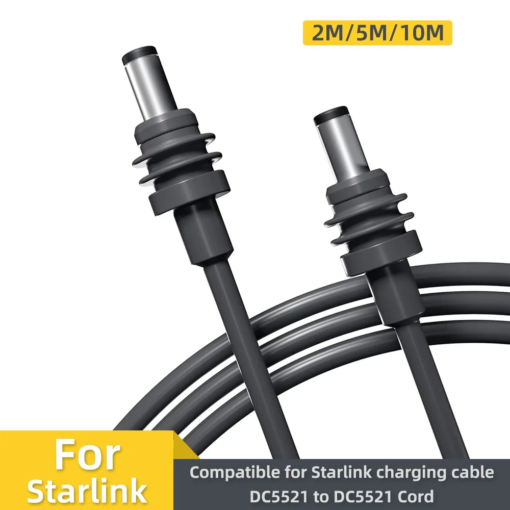 For Starlink Mini Power Charging Cable Replacement Power for Starlink Mini 2/5/10M Power DC Male To DC Male Waterproof Cord