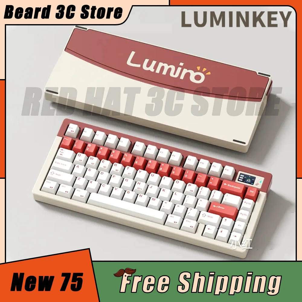 

New Luminkey75 Mechanical Keyboard Smart Screen Aluminium Alloy Wireless Gaming Keyboard Hot Swap 81Key Pc Gamer Accessories