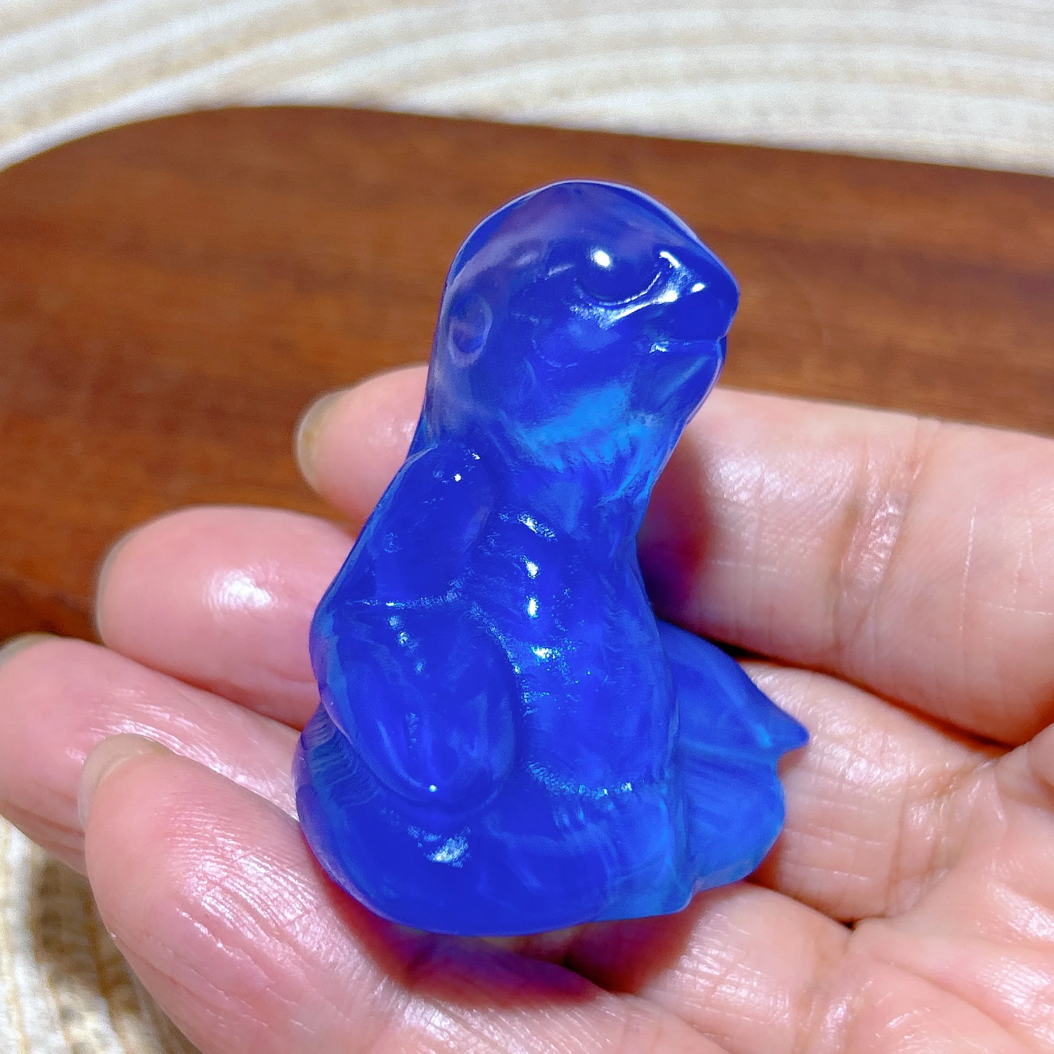 Healing Blue Opalite Sloth Carving Crystal Energy Polished Gemstones Reiki Ornament Ore Room Decor Home Decorations Gift