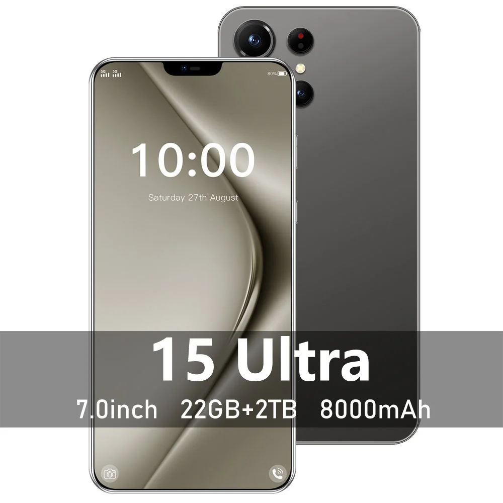 

2025 New 15 Ultra 7.0 inch Global Edition Original Smart 22GB+2TB 4G 5G Dual Card 8000mAh Battery Facial Recognition Function