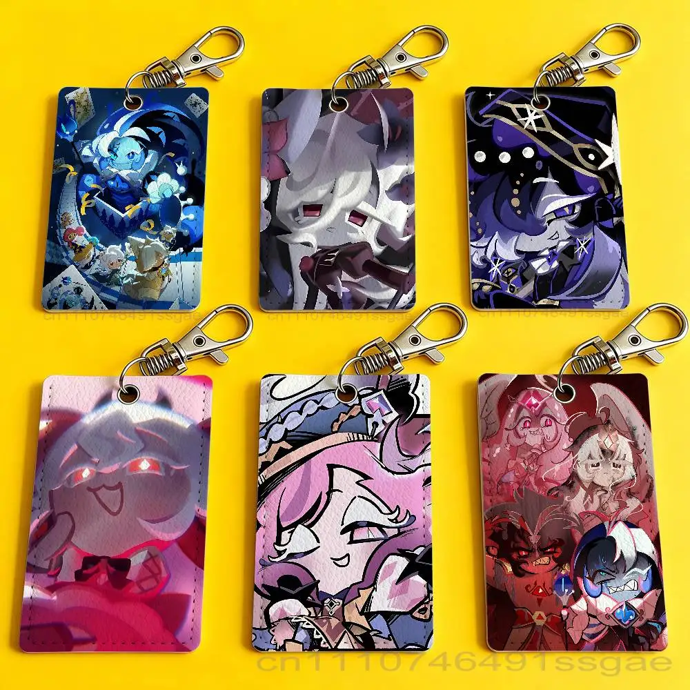 

Hot C-Cookie Game Run Card Case Leather Card Holder Keychain Key Ring Door Access Tags ID Card Case Keychain