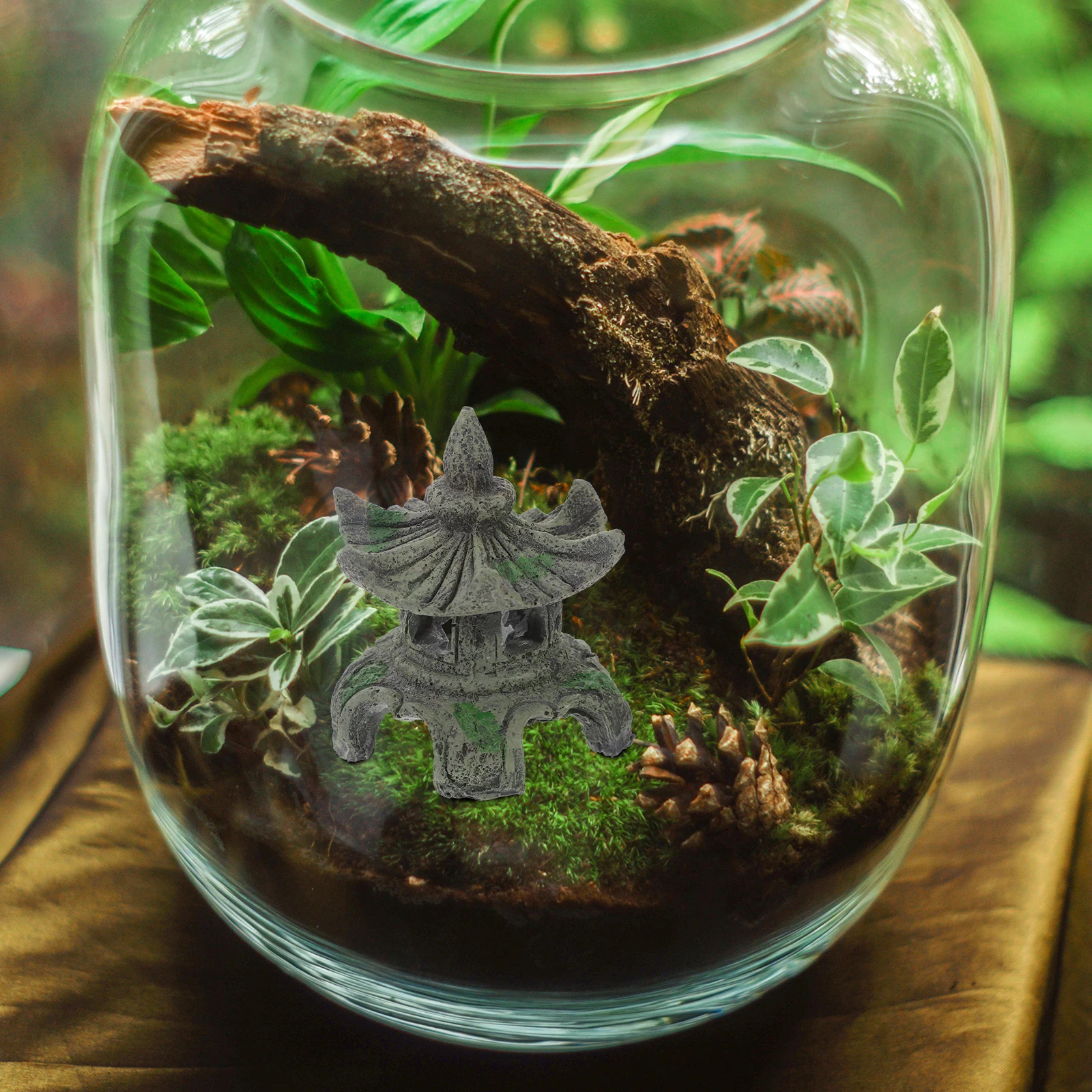 

Hexagonal Pavilion Resin Fish Tank Decor Aquarium Ornament Fish Hideout Natural Landscape Decoration Aquarium Supply