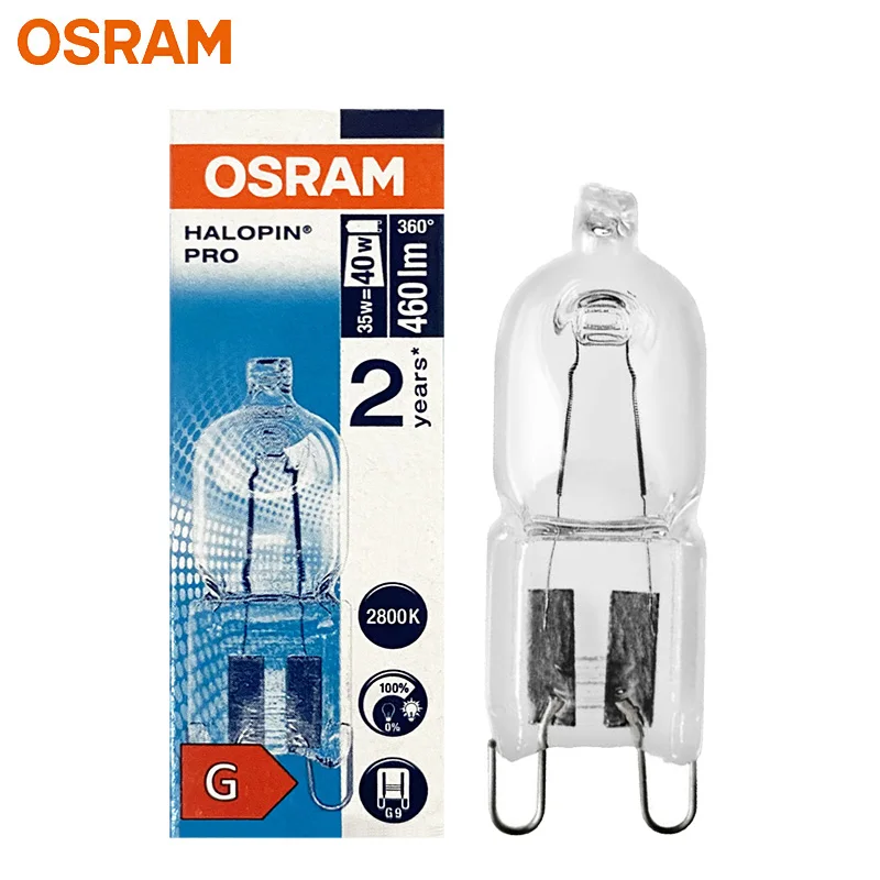 OSRAM G9 66733 Halogen Lamp 35W 220-240V HALOPIN PRO Decorative Pin Bulb 2800K Warm Yellow Dim Table Desk Wall Crystal Light
