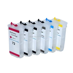 6PCS Refillable Ink Cartridge For HP Designjet T620 T770 T790 T795 T1120 T1200T 1300 T2300 Printer With ARC Chip