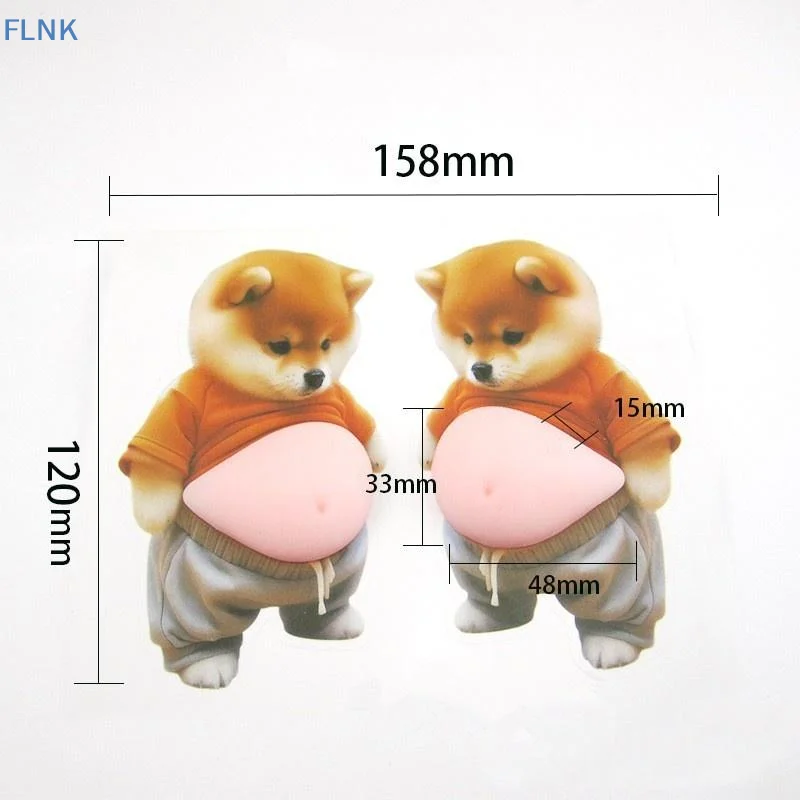 【KC】1/2Pcs Cute 3D Squeezable Soft Belly Dog Cat Stickers DIY Relieve Stress Mobile Phone Laptop Decoration Decal Home Decor