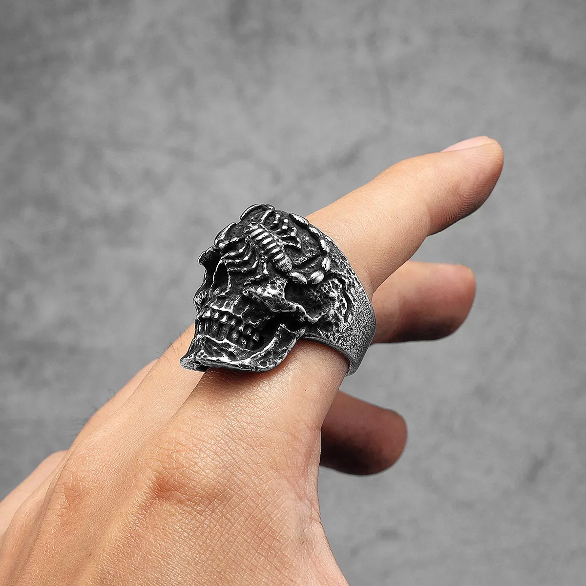 Scorpion Skull Men Rings Stainless Steel Women Jewelry Punk Gothic Rock Vintage Black Stylish Fashion Accessories Gift Wholesale - view 3