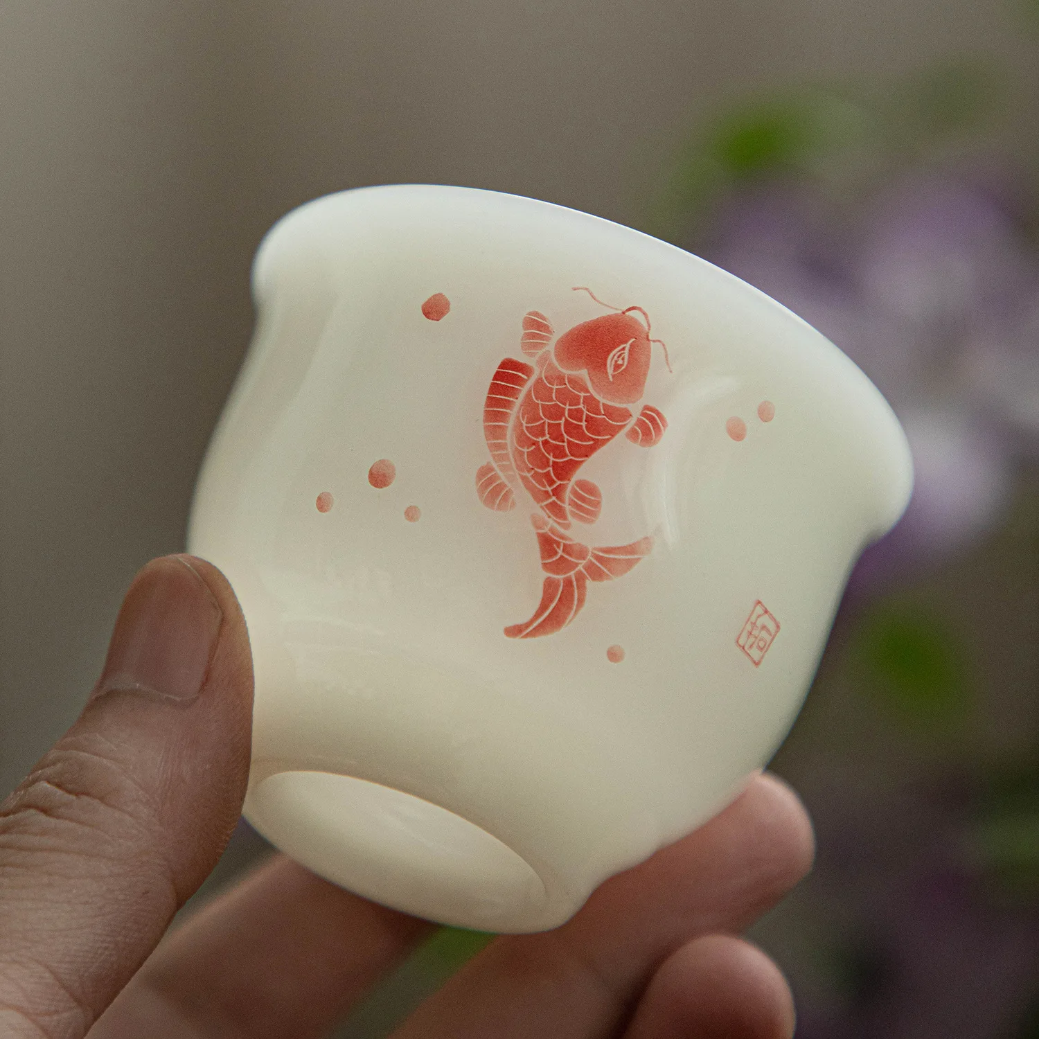 

Ice Jade Porcelain Tea Cup Single Kombucha Personal Small White