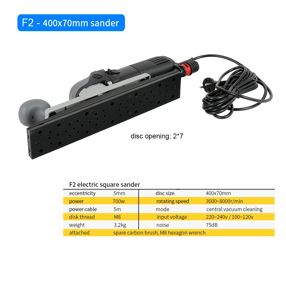 OEM/ODM 70*400 Industrial Brush Electric Random Orbital 2.5MM Sander Machine For Car Detailing Wood Sanding