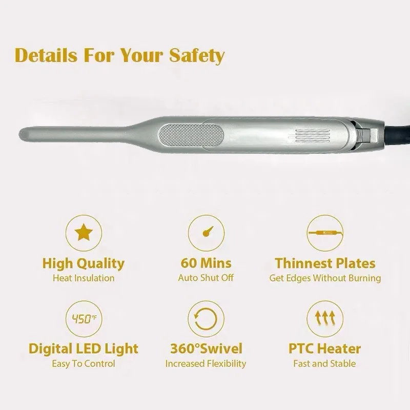 مكواة مسطحة للحواف والشعر القصير، مكواة فرد الشعر الصغيرة مقاس 3/10 بوصة للرجال، مكواة مسطحة صغيرة من السيراميك للبيكسي واللحية، 15 #4