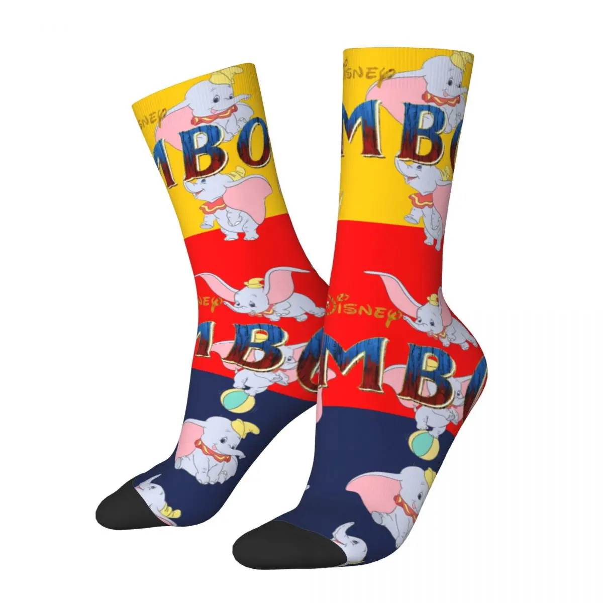 Vintage Cute Dumbo Men's compression Socks Unisex Disney Dumbo Film Street Style Pattern Printed Novelty Crew Sock