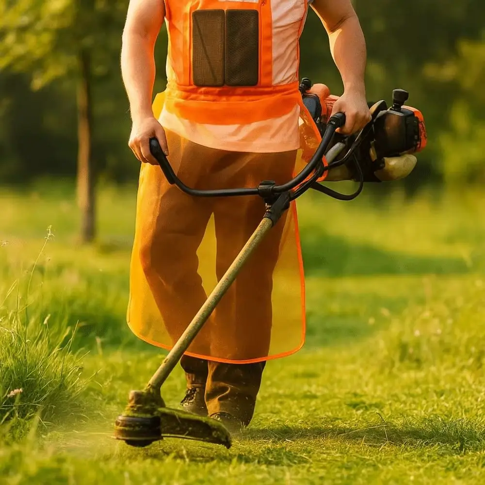 

With Pockets Mesh Lawn Mower Apron Lightweight Breathable Mesh Gardening Apron Adjustable Straps Safety Design Landscaping Apron