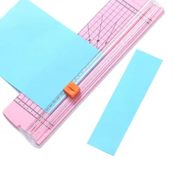 Paper Cutter Portable Plastic Base Knife A4 Hand Ledger Paper Card Knife with Ruler Scrapbooking Craft Office Home Stationery