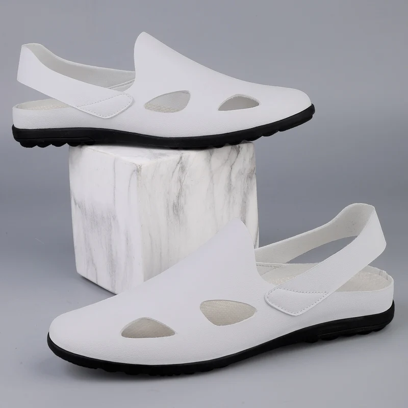 

Мужские новые сандалии для повседневной носки на открытом воздухе, дышащие и легкие, стильные мужские шлепанцы.