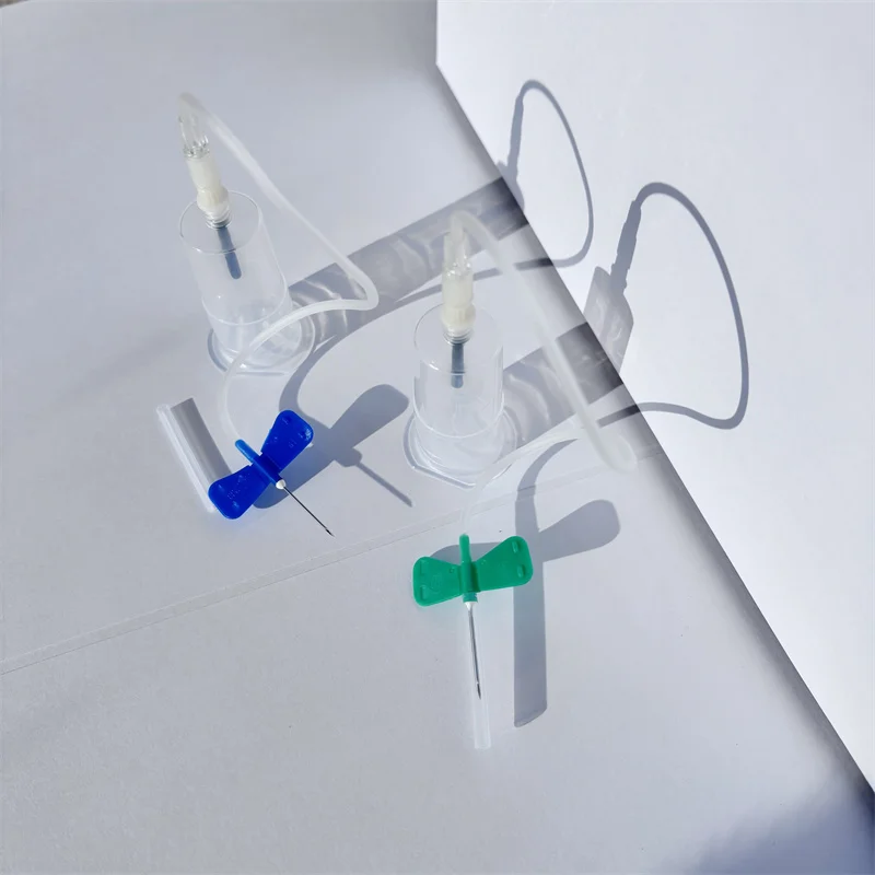 Safety Blood Collection Set ,Disposable 21G 23G Butterfly Needle+Plastic Vacuum Needle Holder Pet Medical Laboratory Consumables