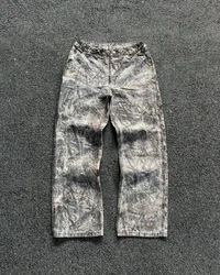 Y2K Jeans New Harajuku Hip Hop Baggy Camouflage Cargo Pants Sweat Wide Legs Pants Men And Women Casual Camo Trousers Streetwear