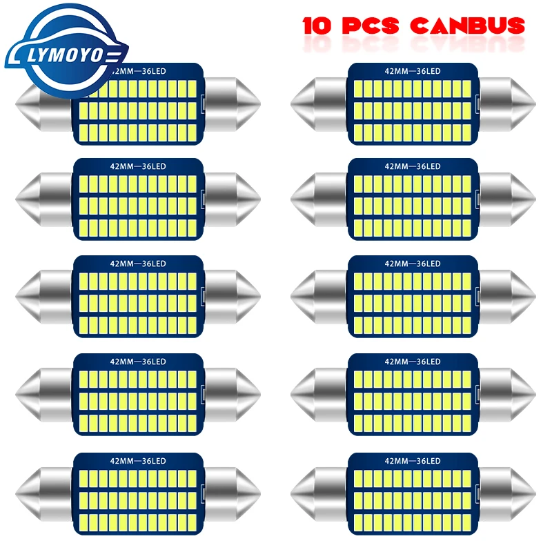 

10pcs Led interior light c5w led festoon 31mm 36mm 39mm 41mm Dome Reading light Car ambient light Makeup lamp number plate light