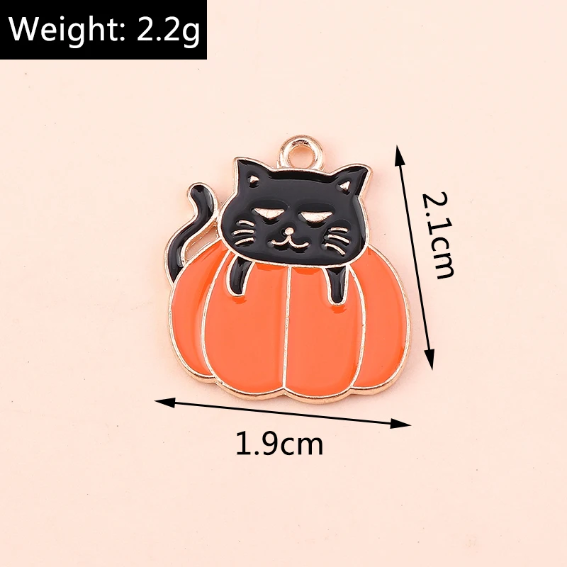10 teile/los Mix Emaille Halloween Geist Kürbis Fledermaus Charms Anhänger für Schmuck Machen Frauen Mode Ohrringe Halsketten Handwerk Geschenk – Detail 20