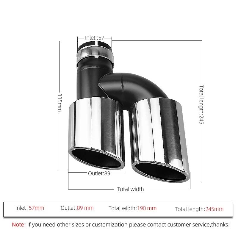 Exhaust Dual Pipes Stainless Steel 1 Pair H Type Fit for Audi A4L A5 A6L Modiy S4S5S6 Muffler Dual Tip Htype Dour Out Tailtips