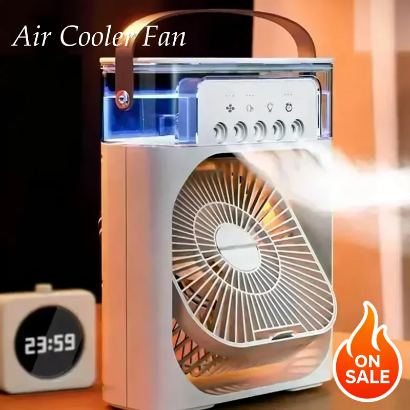 

Портативный домашний вентилятор-кондиционер: 3-в-1 с функцией увлажнителя, USB, электрический, со светодиодной ночной подсветкой, бытовой мини-охладитель воздуха 2026