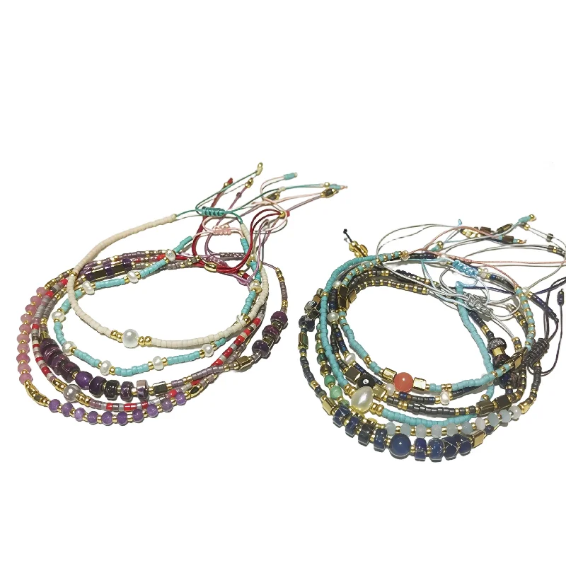 

Jewelry Bracelet Fashion Handwoven Natural Stone Pearl Handmade Women's Bracelets Ultra Fine Stackable