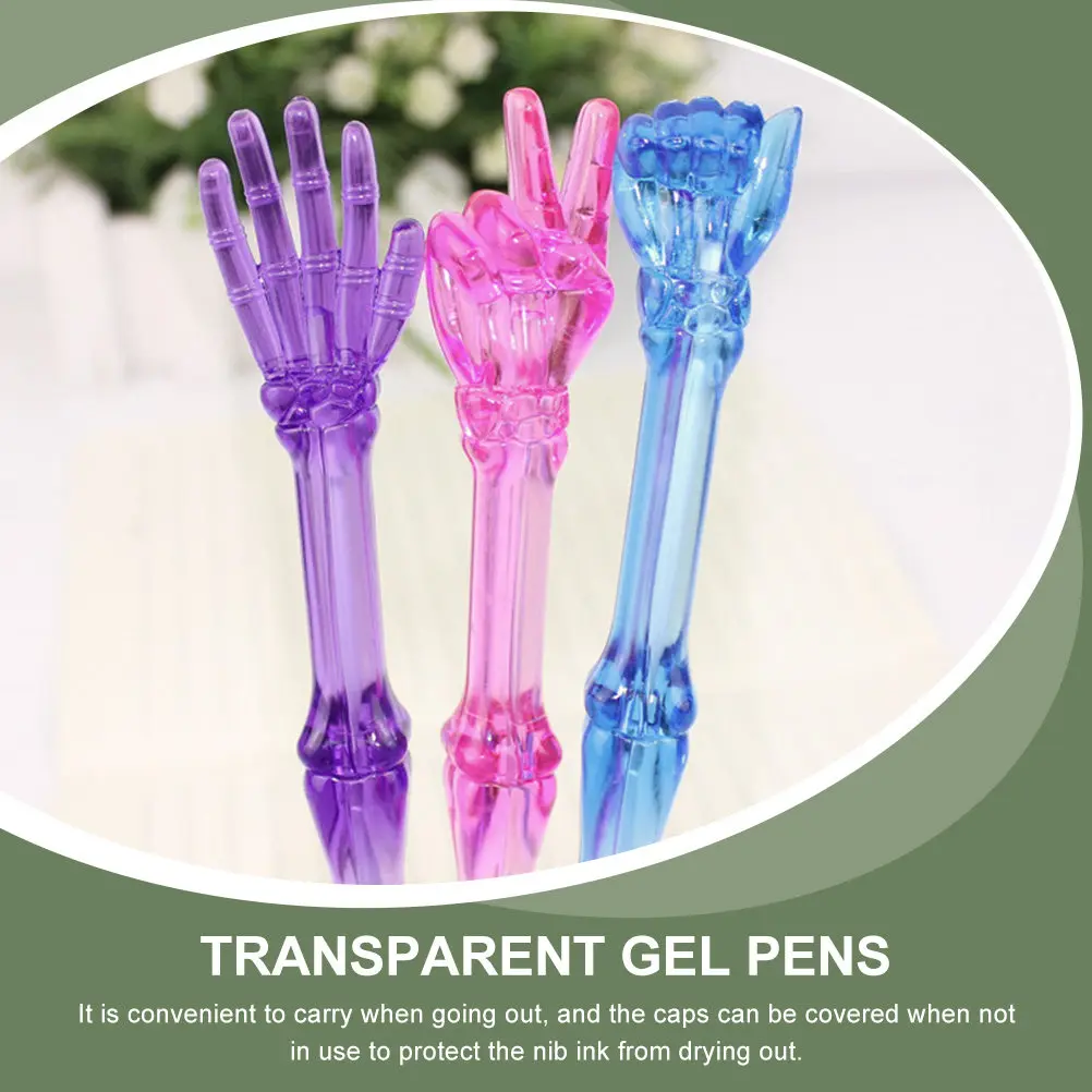 10Pcs Resistant Gel Ink Pens For Office Desk Pen Christmas Party Favors Transparent Style Finger Contour Grip Smooth