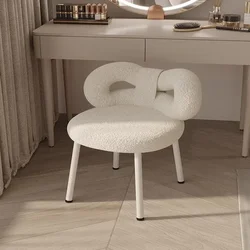 Velvet Makeup Chair with Bowknot Backrest Manicure Chair for Bedroom Swivel Dressing Table Stool Home Office Chair