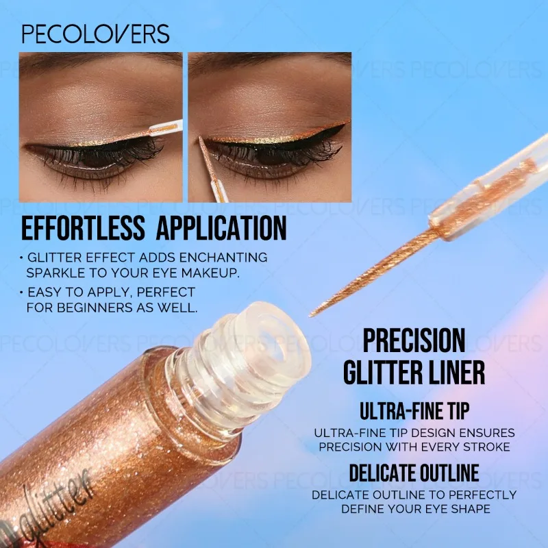 محدد عيون لامع، خيارات متعددة الألوان، محدد عيون سباركلي، مناسب لمكياج الهالوين وعيد الميلاد