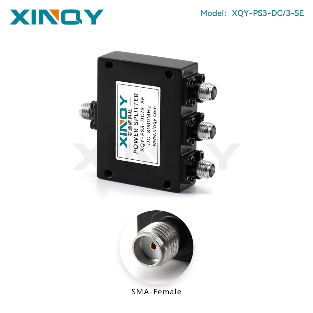 XINQY SMA RF Resistive Power Divider 0-3000MHz, 1-to-3 Clock Line Splitter for Ultra-Low Frequency / Shortwave