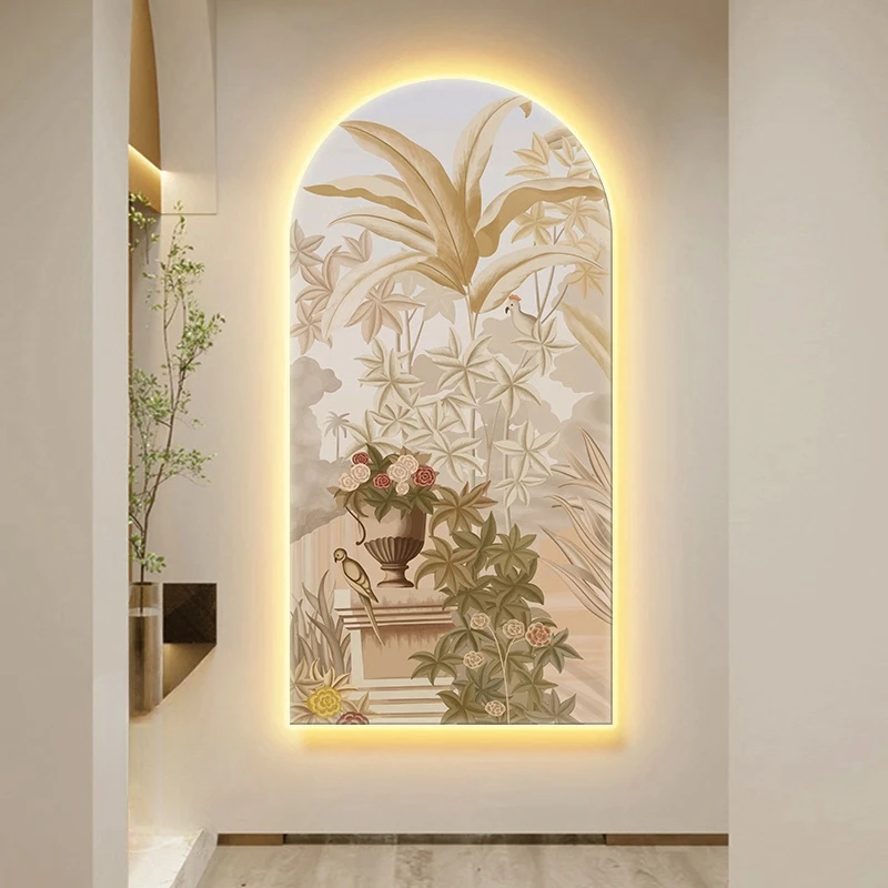 Lámpara de pared LED de planta moderna, vestíbulo, sala de estar, decoraciones para el hogar, Mural, luz, pasillo, cocina, dormitorio, iluminación de pared Interior, brillo