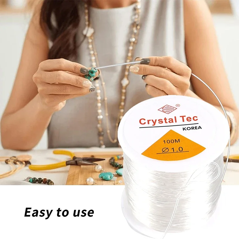 100m Strong Elastic Crystal Beading Thread Cord Jewelry Making Necklace Bracelet DIY Beads Transparent String Stretchable Thread
