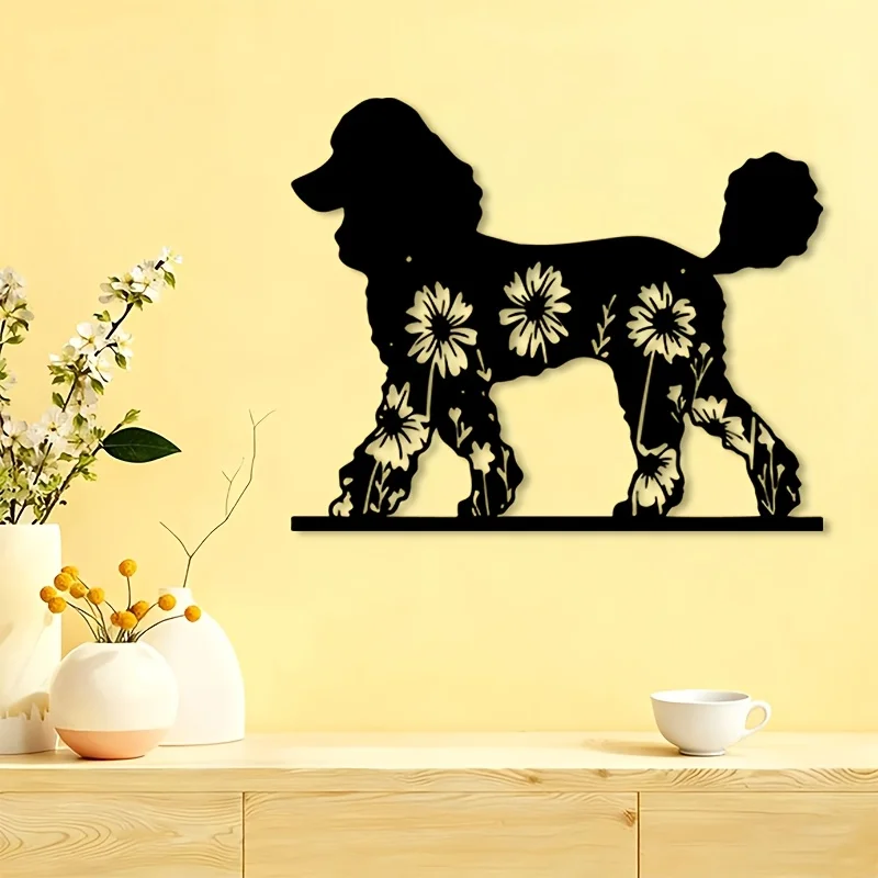 An Elegant Metal Wall Art Piece Featuring Poodles