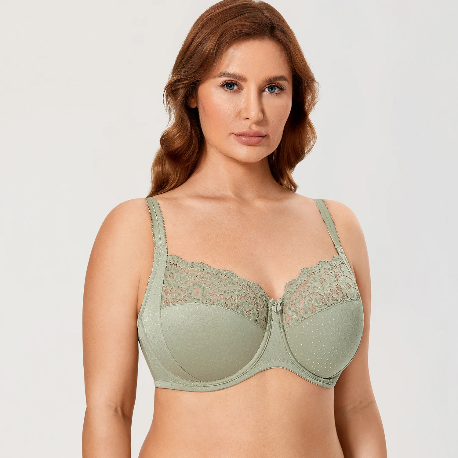 Women's Sheer Floral Lace Cotton Balconette Bra Non Padded Full Coverage Underwire Support Plus Size