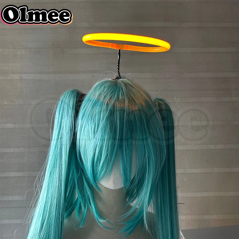 [Olmee] LED Angel Halo Cosplay Lute Exusiai Head Wear Gear Circle Ring Original Character Luminous Light Anime Halloween Xmas