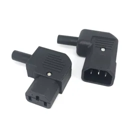 IEC 320 C13 Power Plug Socket 10A 250V Power Cable Assembly Connector, 90 Degree Angled C13 Female AC Adapter IEC 320 C14 Male