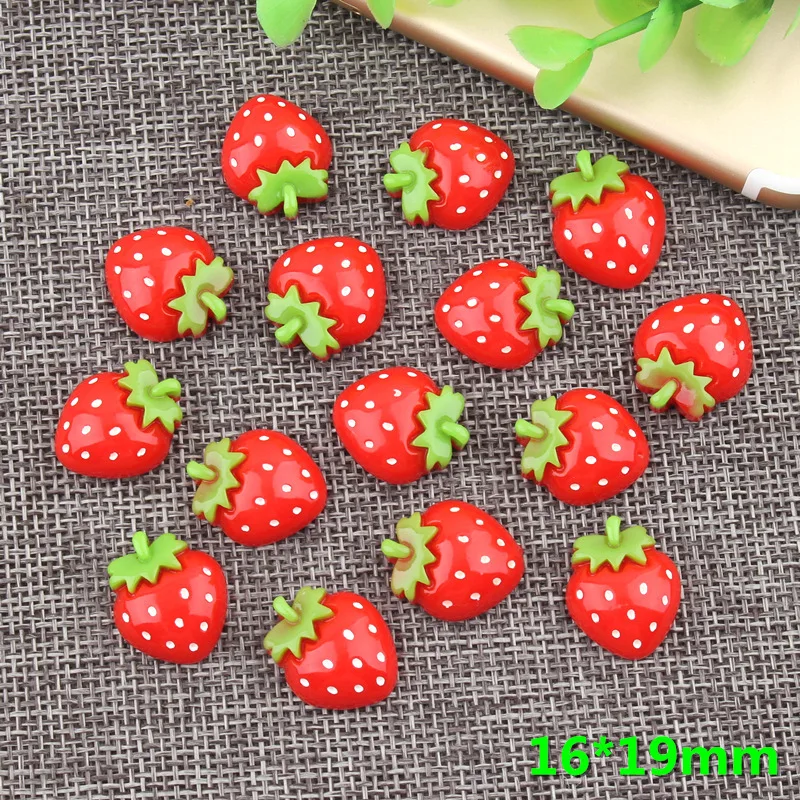 

16*19mm 20pcs Red Resin Strawberry Flat Back DIY For Scrapbooking Cardmaking Scrapbook Embellishments