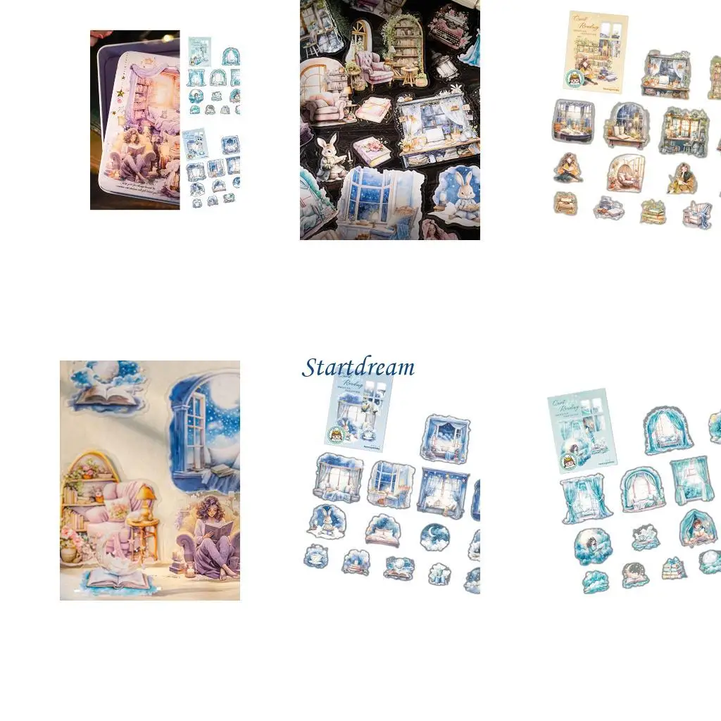 Aesthetic Scene Sticker Water Resistant PET Sticker for Journal Phone Case K92C