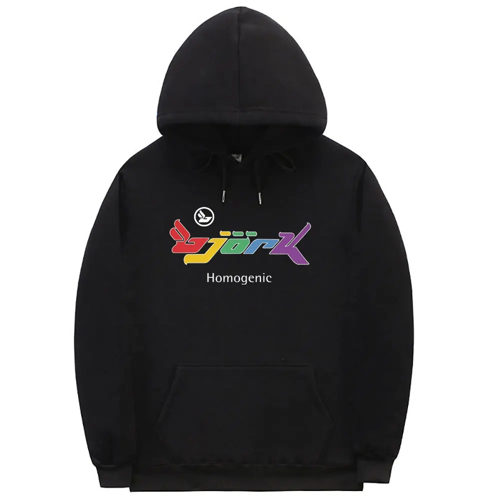 

Bjork Homogenic Rainbow Logo Print Hoodie Men Women Vinatge Oversized Sweatshirt Male Fashion Fleece Cotton Long Sleeve Hoodies