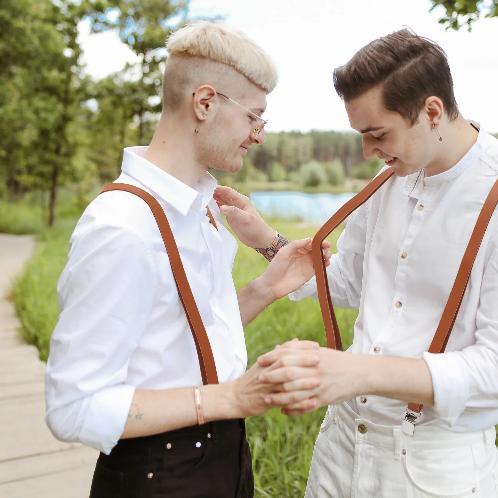 Bretelles marron réglables à Clip sur le dos en Y, accessoire pour pantalons résistants aux rayures, convient à 153 à 176cm pour hommes et femmes